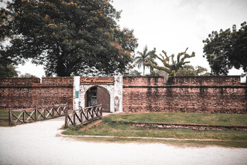 Fototapeta na wymiar PENANG, MALAYSIA - DECEMBER 6, 2020 : Fort Cornwallis is a star fort in George Town, Penang, Malaysia, built by the British East India Company in the late 18th century.