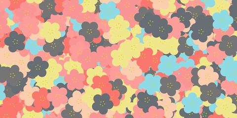 無数の花の背景イラスト