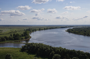 Beautiful landscape on the field and river