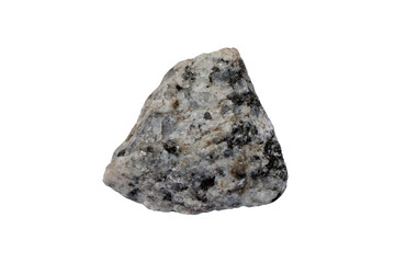 pegmatite granite rock isolated on white background.