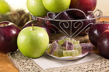 Apple marmalade, home-made sprinkled with sugar