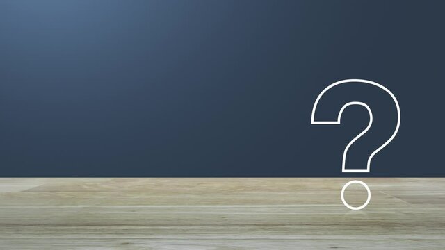Question mark sign flat icon over light blue gradient background, Business customer support concept