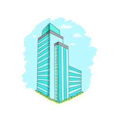 Hand drawn modern building illustration