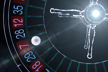 Roulette table close up at the Casino