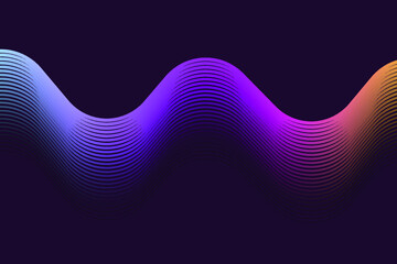 colorful curved stripes on purple background