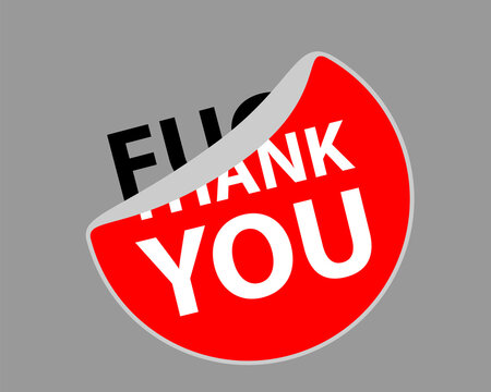 Thank you or not, creative sticker label vector.
