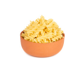 Fresh Raw Pasta on White Background