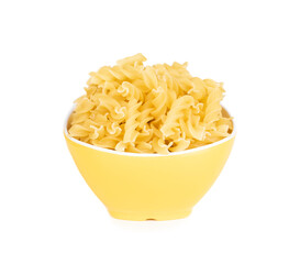 Fresh Raw Pasta on White Background