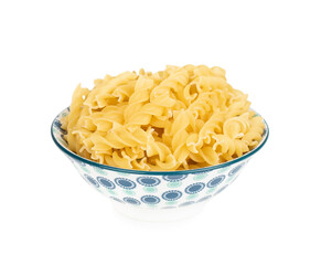 Fresh Raw Pasta on White Background