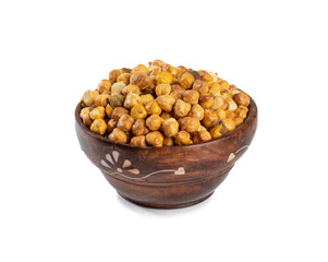 Roasted Chickpea or Dry Gram on White Background
