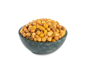 Roasted Chickpea or Dry Gram on White Background
