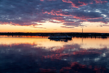 Sunset over the river