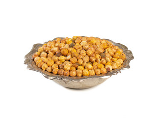 Roasted Chickpea or Dry Gram on White Background