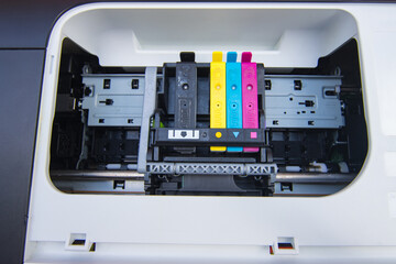 An ink cartridge or inkjet cartridge is a component of an inkjet printer that contains the ink four color