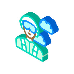 paratrooper worker glyph icon vector illustration color