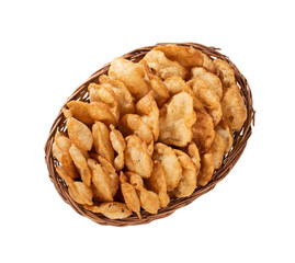 Indian Traditional Street Snack Puri or Gol Gappa on White Background