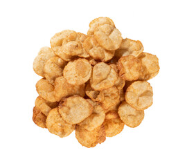 Indian Traditional Street Snack Puri or Gol Gappa on White Background