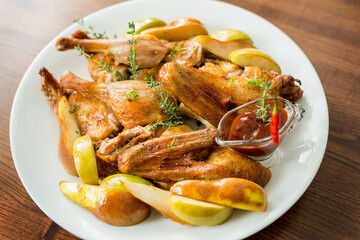 Baked meat: chicken, pork, beef, lamb. Proper diet