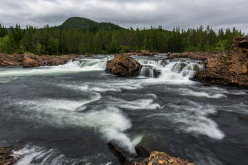 Rapids on the beautiful river in Norway