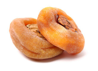 dried persimmon on white background 