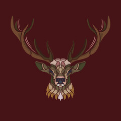 colorfull wildlife deer  vector book cover logo