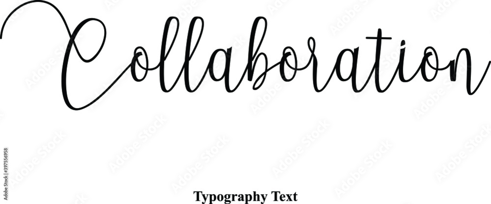 Fototapete collaboration typescript handwritten cursive typography text