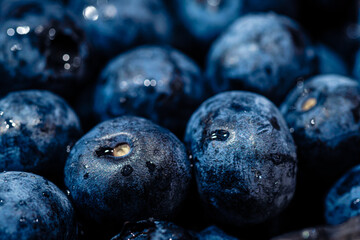 Makro reife frische Blaubeeren 