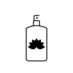 Perfume with lotus flower icon isolated on white background