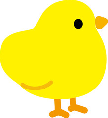 丸みを帯びたシルエットひよこ横向き(線なし)