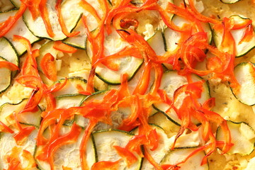 vegetarian pizza with peppers and zucchini