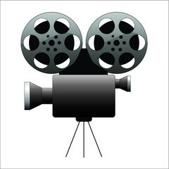 movie camera and film reel