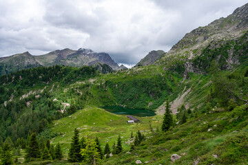 Italy, Trentino, Lagorai, Malga Moregna - 19 July 2020 - Wonderful view of the italian Alps