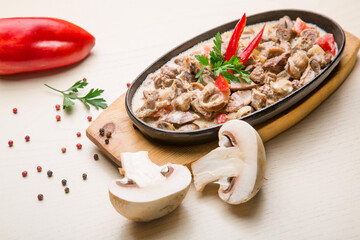 fried tripe in cream sauce