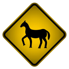 horse warning sign