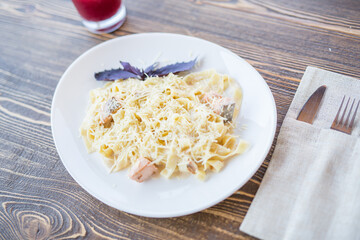 Italian pasta with salmon