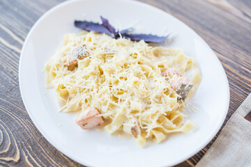 Italian pasta with salmon