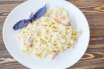 Italian pasta with salmon