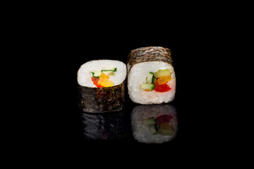 Veggie roll with vegetables. Japanese food
