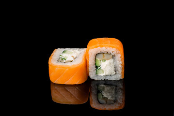 Japanese roll with salmon. Japanese food