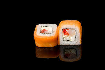 Japanese roll with salmon. Japanese food