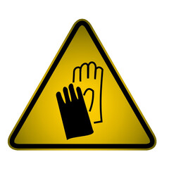 Warning Sign "Safety Gloves Required"