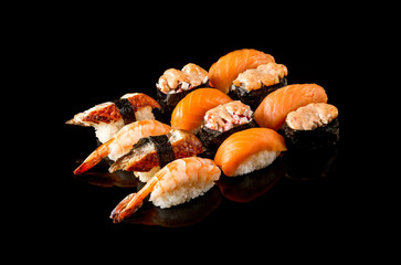 fresh fish sushi set. Japanese food