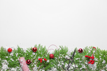 Beautiful Christmas composition on white background