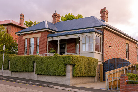 Cottage On Street In Hobart, Tasmania