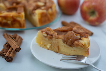 apple ricotta pie with cinnamon