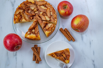apple ricotta pie with cinnamon