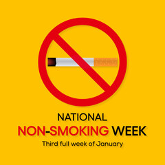 Vector illustration on the theme of National Non Smoking week observed each year during the third full week of January.