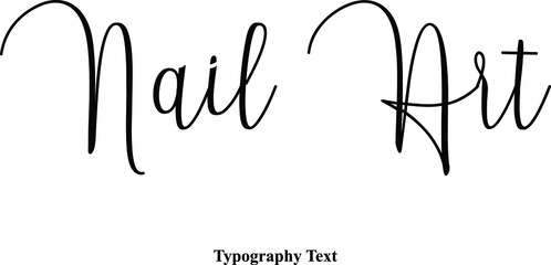 Nail Art Typography Text On White Background