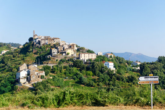 Sorbo Ocagnano village in Upper Corsica                          