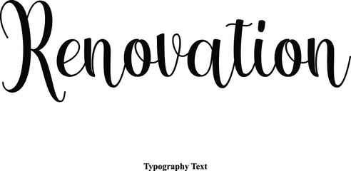Renovation Typography Text On White Background